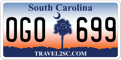 SC license plate OGO699