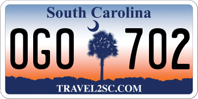SC license plate OGO702