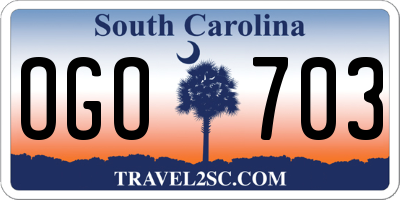 SC license plate OGO703