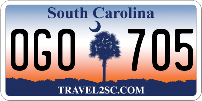 SC license plate OGO705