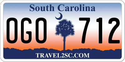 SC license plate OGO712