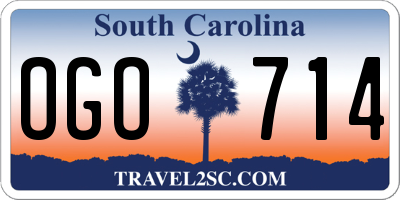 SC license plate OGO714