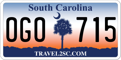 SC license plate OGO715
