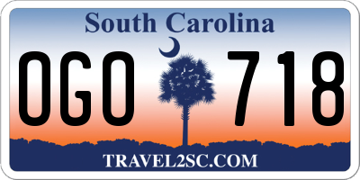 SC license plate OGO718