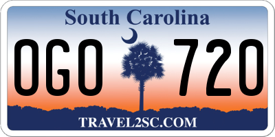 SC license plate OGO720
