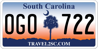 SC license plate OGO722