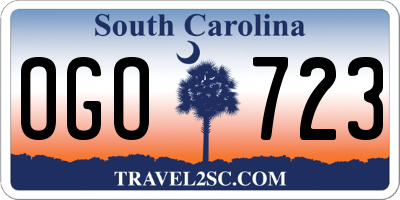 SC license plate OGO723