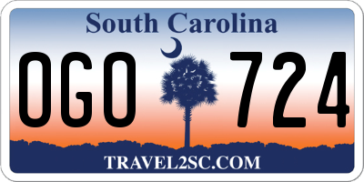 SC license plate OGO724