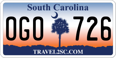 SC license plate OGO726