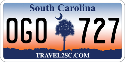 SC license plate OGO727