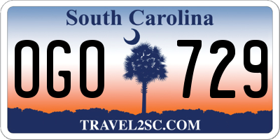 SC license plate OGO729