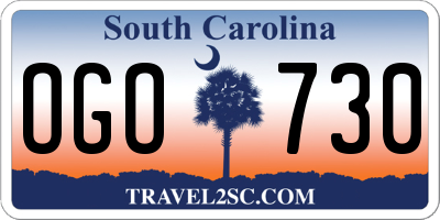 SC license plate OGO730