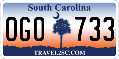 SC license plate OGO733