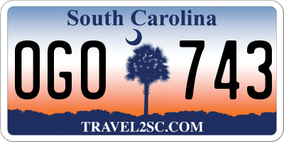 SC license plate OGO743