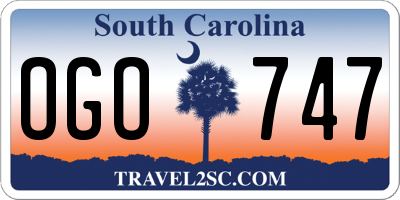 SC license plate OGO747