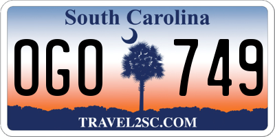 SC license plate OGO749