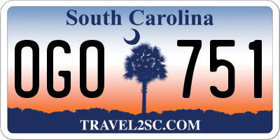 SC license plate OGO751