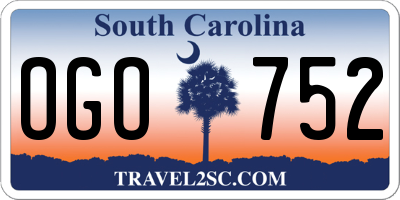 SC license plate OGO752