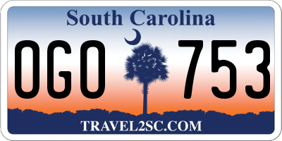 SC license plate OGO753