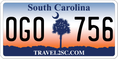 SC license plate OGO756