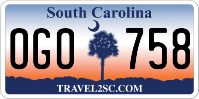 SC license plate OGO758