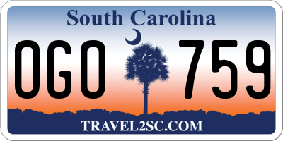 SC license plate OGO759
