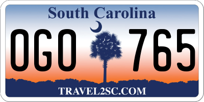 SC license plate OGO765