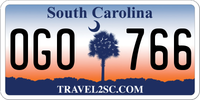 SC license plate OGO766