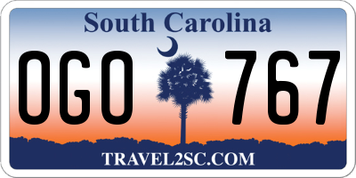 SC license plate OGO767