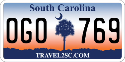 SC license plate OGO769