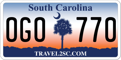SC license plate OGO770