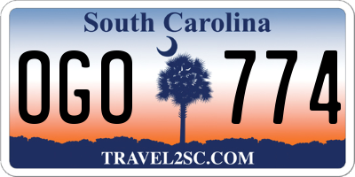 SC license plate OGO774