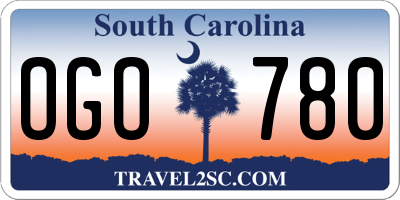 SC license plate OGO780