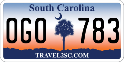 SC license plate OGO783