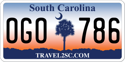 SC license plate OGO786
