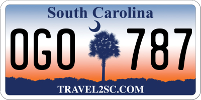 SC license plate OGO787