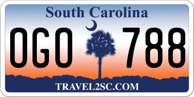 SC license plate OGO788