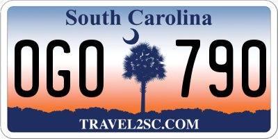 SC license plate OGO790