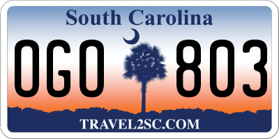 SC license plate OGO803