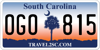 SC license plate OGO815