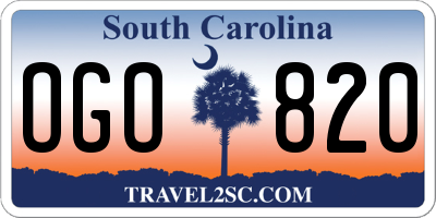 SC license plate OGO820