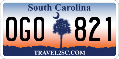 SC license plate OGO821