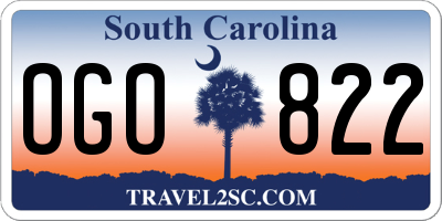 SC license plate OGO822