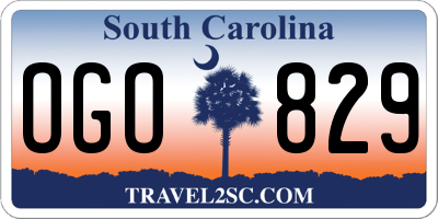 SC license plate OGO829