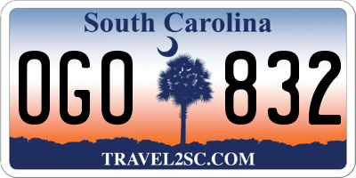 SC license plate OGO832