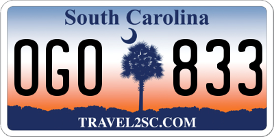 SC license plate OGO833