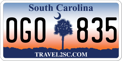 SC license plate OGO835
