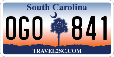 SC license plate OGO841