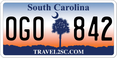 SC license plate OGO842