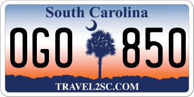 SC license plate OGO850